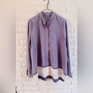 Anne Klein Button Down Lightweight Top Size Medium
